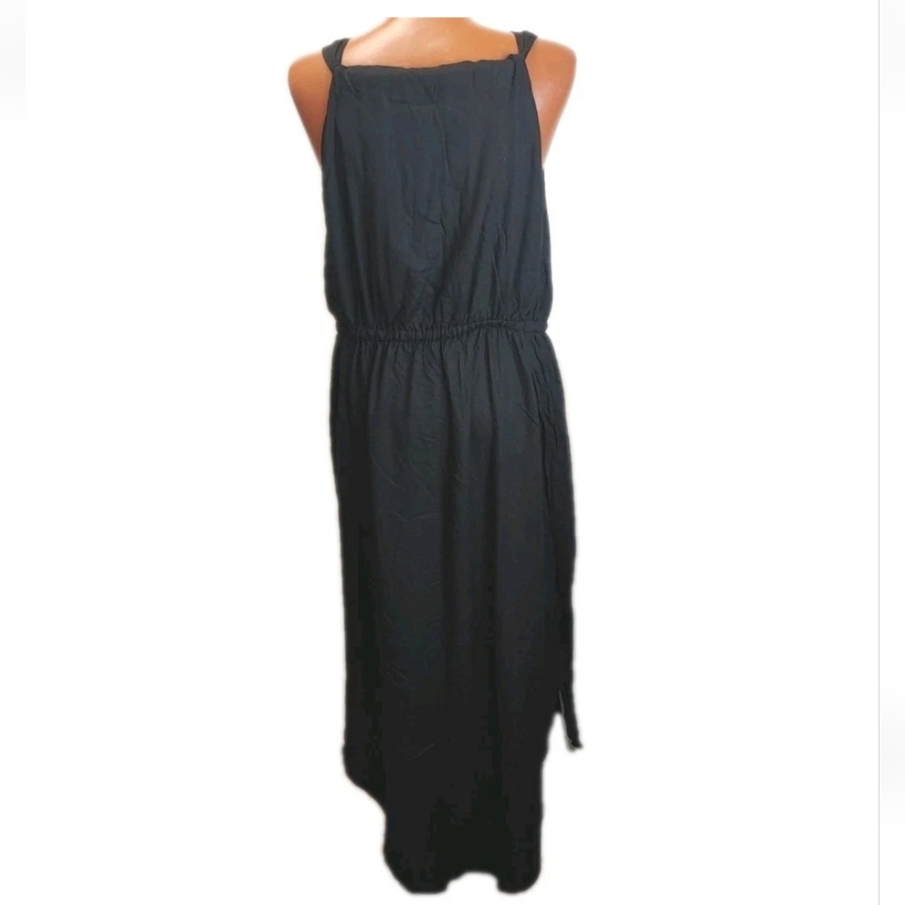 Swimsuits For All Cover-up Tenley Maxi Dress Woman 14/16W Black Side Slits Nwt - Picture 7 of 12